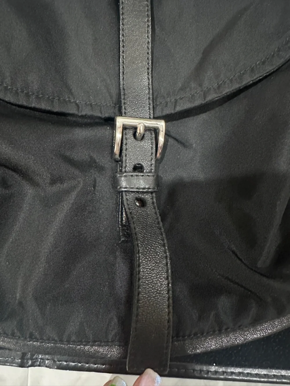 Prada Black Nylon Shoulder Hobo with Leather Trim - Picture 8 of 16